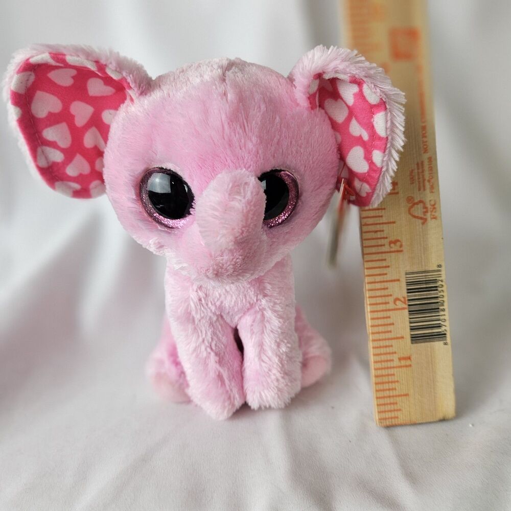 Ty Beanie Boos Tysilk SUGAR the Pink‎ Elephant (6 Inch)  Tags Retired